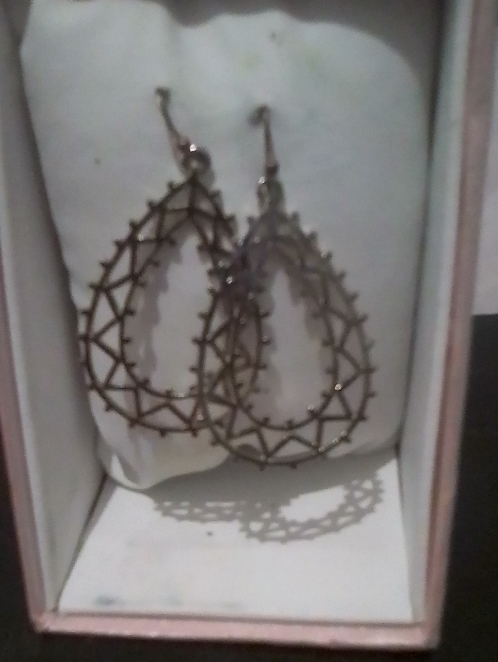 Gold Teardrop Filigree Dangle Earrings